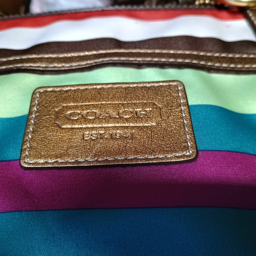 Coach Legacy Stripe Sateen Tote - Picture 5 of 9